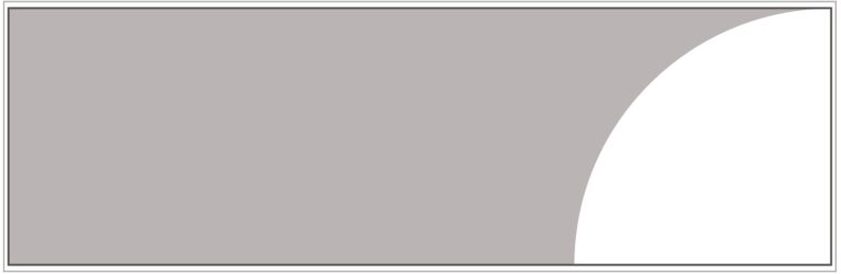 Diagram of Smink Studio 10 × 30 cm screen-printed tile BL4: a white curve at one end of a grey tile.