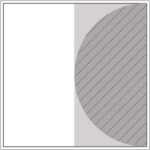 Diagram of Smink Studio Eclipse tile E10: a white tile with a light-grey band and a hatched half-circle at one edge.