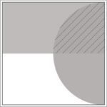 Diagram of Smink Studio Eclipse tile E11: a grey half-circle at one edge crossing a light-grey band, hatched where they overlap.