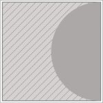 Diagram of Smink Studio Eclipse tile E19: a grey half-circle on a hatched light-grey tile.