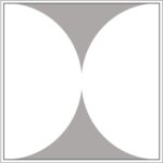 Diagram of Smink Studio Eclipse tile E6: two white half-circles meeting on a grey tile.
