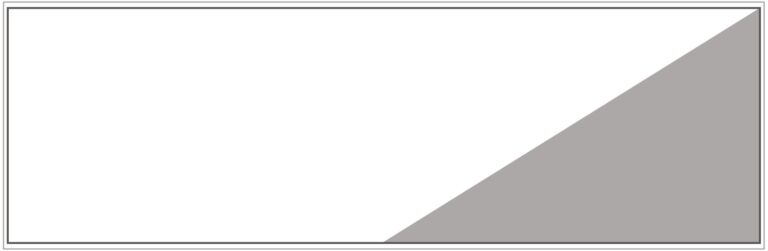 Diagram of Smink Studio 10 × 30 cm screen-printed tile GO1: a grey triangle rising to one end of a white tile.