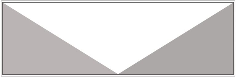 Diagram of Smink Studio 10 × 30 cm screen-printed tile GO2: a white V shape between two grey triangles.