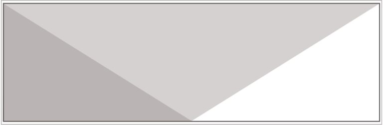 Diagram of Smink Studio 10 × 30 cm screen-printed tile GO3: a light-grey inverted triangle between grey and white areas.