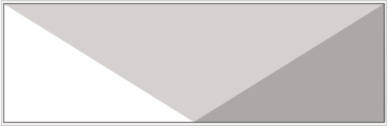 Diagram of Smink Studio 10 × 30 cm screen-printed tile GO4: a light-grey inverted triangle with a grey triangle at one end.