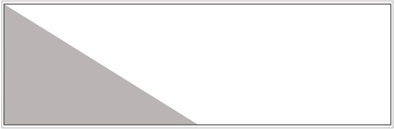 Diagram of Smink Studio 10 × 30 cm screen-printed tile GO5: a grey triangle at one end of a white tile.
