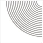 Diagram of Smink Studio screen-printed tile L01: fine grey concentric arcs on a white tile.