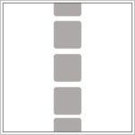 Diagram of Smink Studio screen-printed tile L09: a column of grey rounded squares on a white tile.