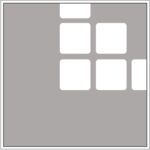 Diagram of Smink Studio screen-printed tile L16: a cluster of white rounded squares on a grey tile.