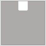 Diagram of Smink Studio screen-printed tile L18: a single white rounded rectangle at the top edge of a grey tile.