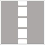Diagram of Smink Studio screen-printed tile L19: a column of white rounded squares on a grey tile.