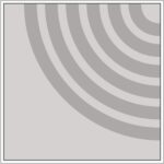 Diagram of Smink Studio screen-printed tile L24: broad grey concentric arcs on a light-grey tile.