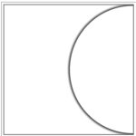Drawing of Smink Studio relief tile P03, with a raised half-circle line against one edge.