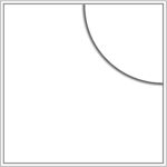 Drawing of Smink Studio relief tile P04, with a raised quarter-circle line in one corner.
