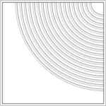 Drawing of Smink Studio relief tile P06, with fine raised concentric arcs filling the tile.
