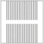 Drawing of Smink Studio relief tile P07, with two bands of fine raised vertical lines.