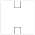 Drawing of Smink Studio relief tile P13, with two raised rounded rectangles at top and bottom edges.