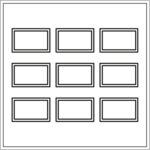 Drawing of Smink Studio relief tile P14, with a three-by-three grid of raised rectangular frames.