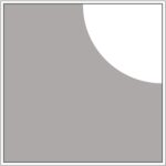Diagram of Smink Studio Quarter Circle tile QC1: a white quarter-circle in the corner of a grey tile.