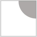Diagram of Smink Studio Quarter Circle tile QC3: a grey quarter-circle in the corner of a white tile.