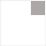 Diagram of Smink Studio screen-printed tile S1: a white tile with a small grey square in one corner.