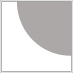 Diagram of Smink Studio screen-printed tile SR1: a large grey quarter-circle on a white tile.