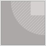Diagram of Smink Studio screen-printed tile SR4: a grey tile with a hatched quarter-ring and a small light-grey square in one corner.